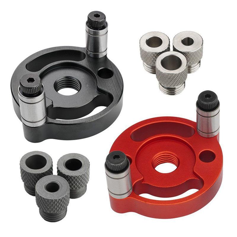 2-10mm Dübelbohrschablone Kit Selbstzentrierender Bohrerführung Locator Mit 8 Stahlbuchsen Holzbearbeitung Aluminiumlegierung Loch Vertikaler Loccher