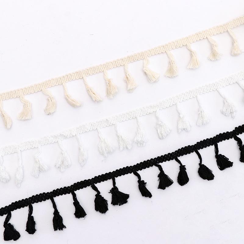 Handmade Cotton Tassel Lace for Clothing, DIY Crafts, and Tablecloth Decoration.