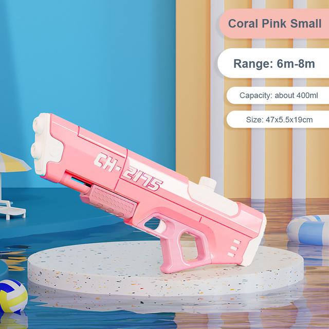 

Детский водяной пистолет, выдвижной, высокого давления, большой емкости, летний открытый бассейн, водяной инструмент, водяной пистолет Medium Pink