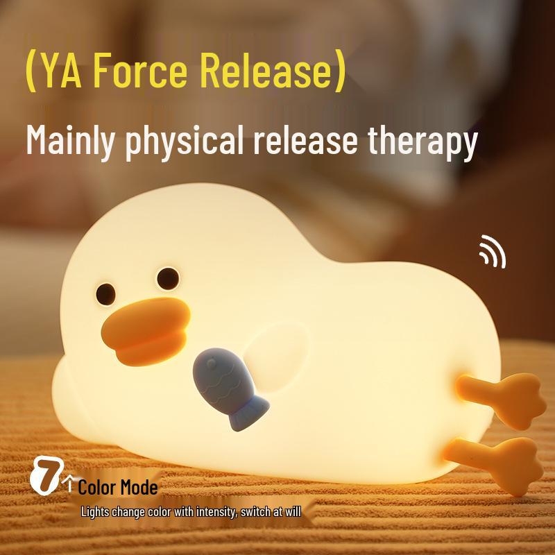 

Силіконовий Каченя Нічник - Приліжкова Атмосферна Лампа з Функцією Перезарядки Touch Duck Pat Night Light [Colorful Version]