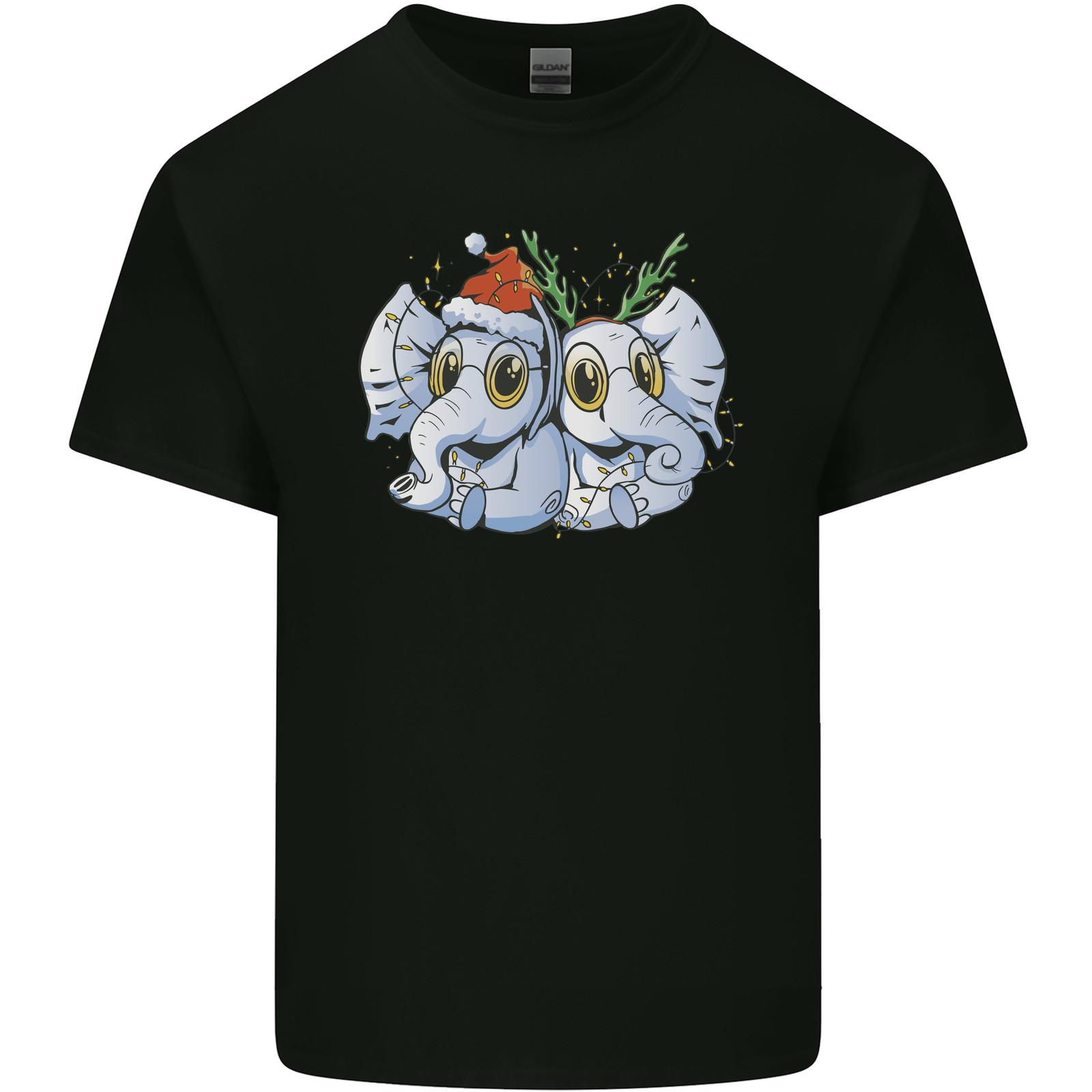 

Christmas Elephants Xmas Mens Light Cotton T-Shirt Mens Womens Tees Top M