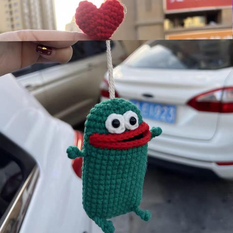 Customizable Wool Car Key Cover with Buckle and Key Pendant
