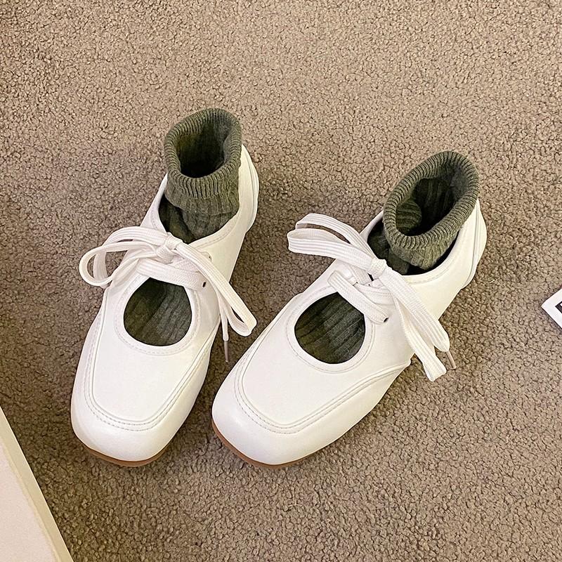 Flats Casual Shoes Women Sneakers Sandals Soft Leather Loafers Ballet 2025 Trend Brand Elegant Dress Lace Up Comfort