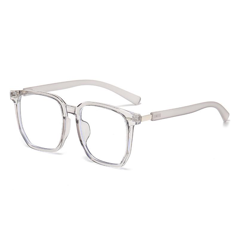 14526 Square Rice Nail Tr90 Glasses Frame Wood Grain Temple, Fashionable Internet Celebrity Anti-Blue Light Flat Mirror For Men And Women