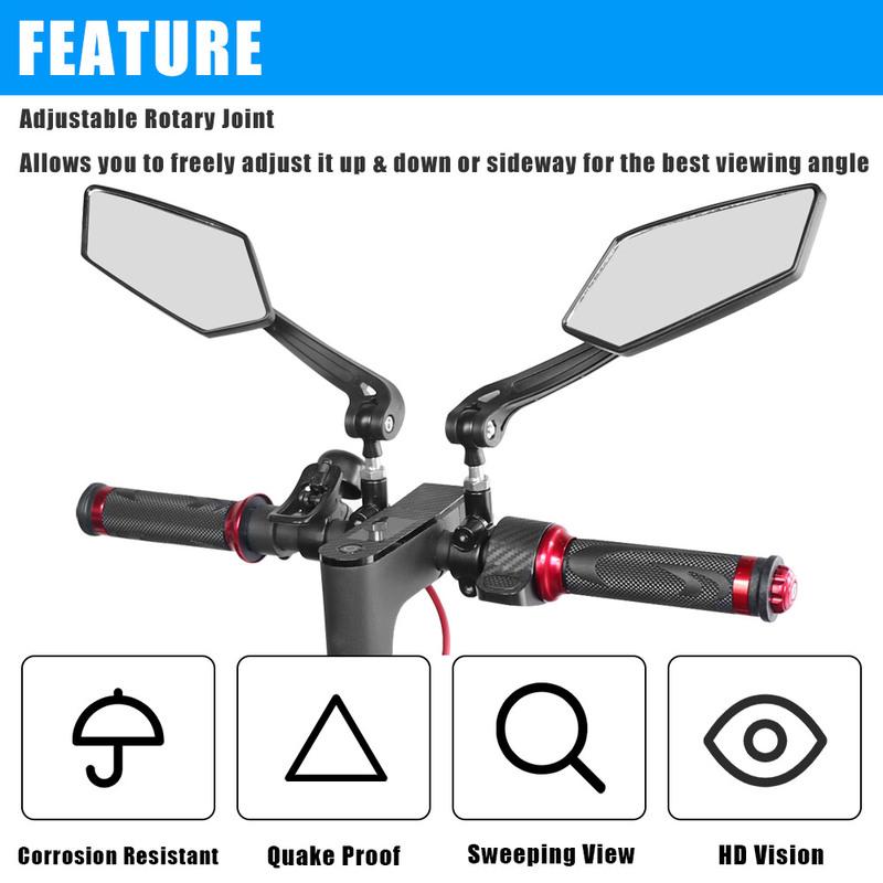 Adjustable Mirror Handlebar Rear View Mirror for Xiaomi M365 1S PRO Mi3 Mi4 Electric Scooter Wide Range Back Sight Reflector
