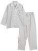 SUIMIN CARE Made In Checkered Long Sizes LL Gray Checkered Men's Pajamas, Japan, Double-Layered Gauze, Botanical, 100% Cotton, Pattern, Sleeves,