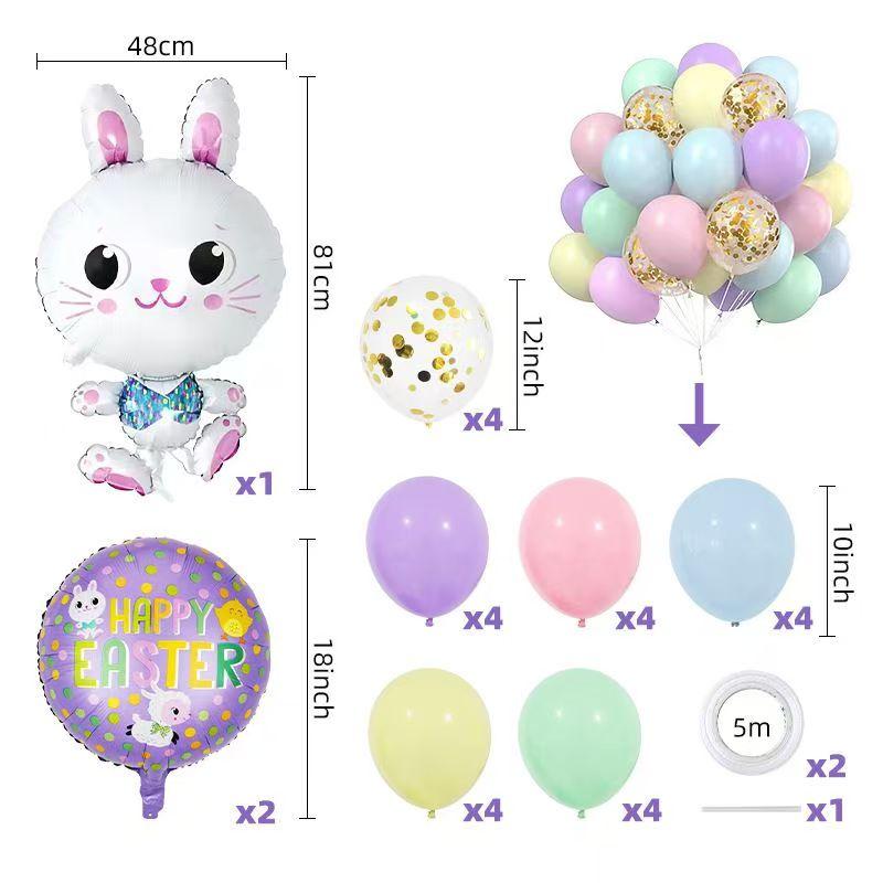 Easter Balloon Decorations Kit Bunny & Egg Cartoon Design, Party & Home Easter Decorations Set