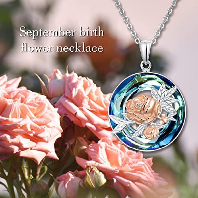 

Модное розово-голубое хрустальное кольцо подвесное ожерелье