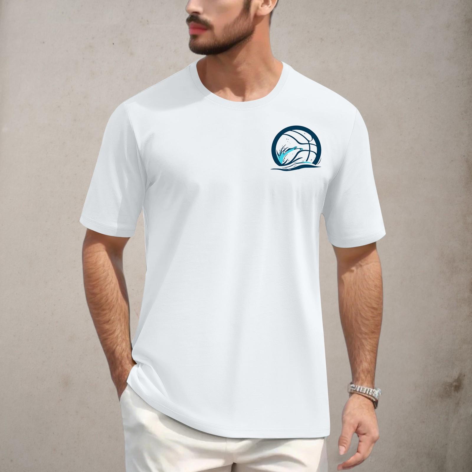 

Мужская повседневная футболка с круглым вырезом и коротким рукавом с принтом M