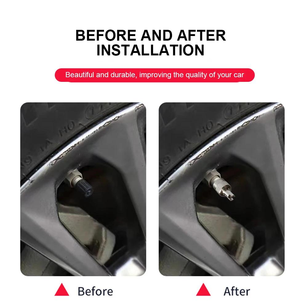 8/16/24Pcs Slotted Head Valve Stem Caps Leak-proof Wheel Tire Valve Lid Cover Copper Slotted Head Stem Cover For Car Motorcycle