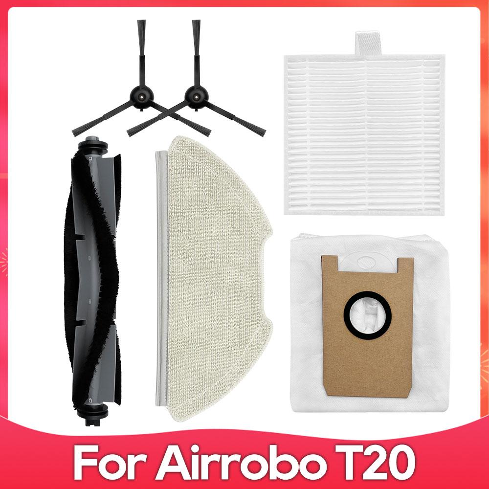 Compatible For ( AIRROBO T20+ ) Robot Vacuum Cleaner Roller Side Brush Filter Mop Cloth Dust Bag Part Accessory