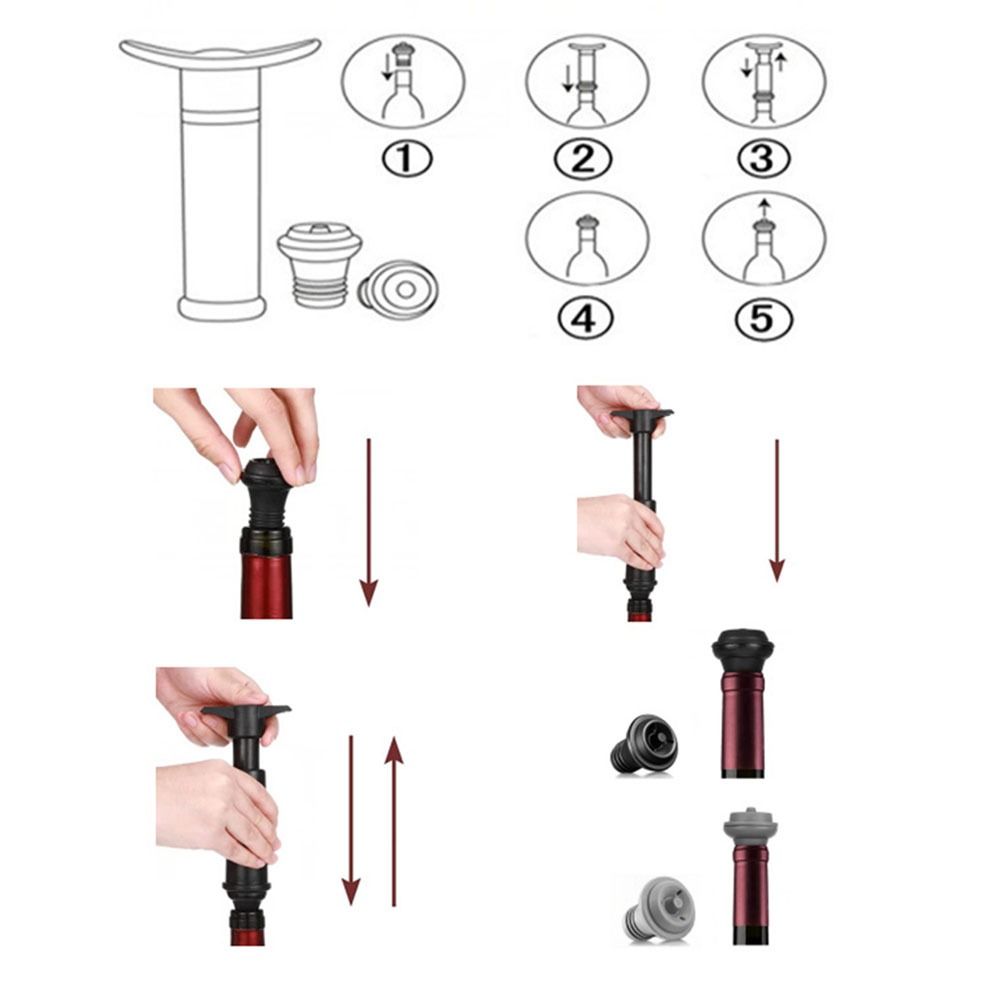 with Stoppers Wine Bottle Stoppers Reusable Wine Bottle Sealer Wine Vacuum Pump Barware