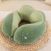 Cartoon U‑Shaped Neck Pillow Ice Bean Surface PP Cotton Filling Cervical Support Travel Pillow Portable Neck Rest for Airplane Car Office Nap