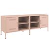 VidaXL Meubles TV 2 pcs rose 68x39x50,5 cm acier, support TV, buffet TV, meuble multimédia, banc TV, armoire hifi 842997