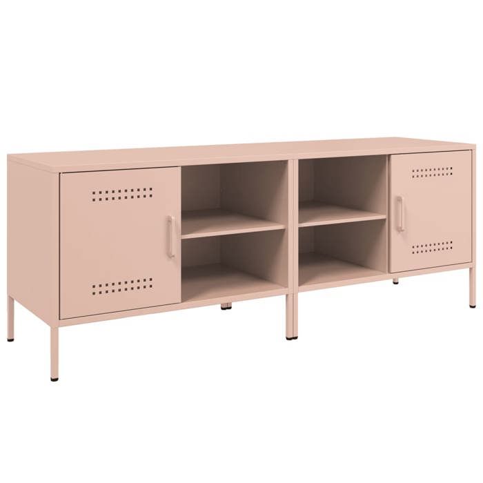 VidaXL Meubles TV 2 pcs rose 68x39x50,5 cm acier, support TV, buffet TV, meuble multimédia, banc TV, armoire hifi 842997