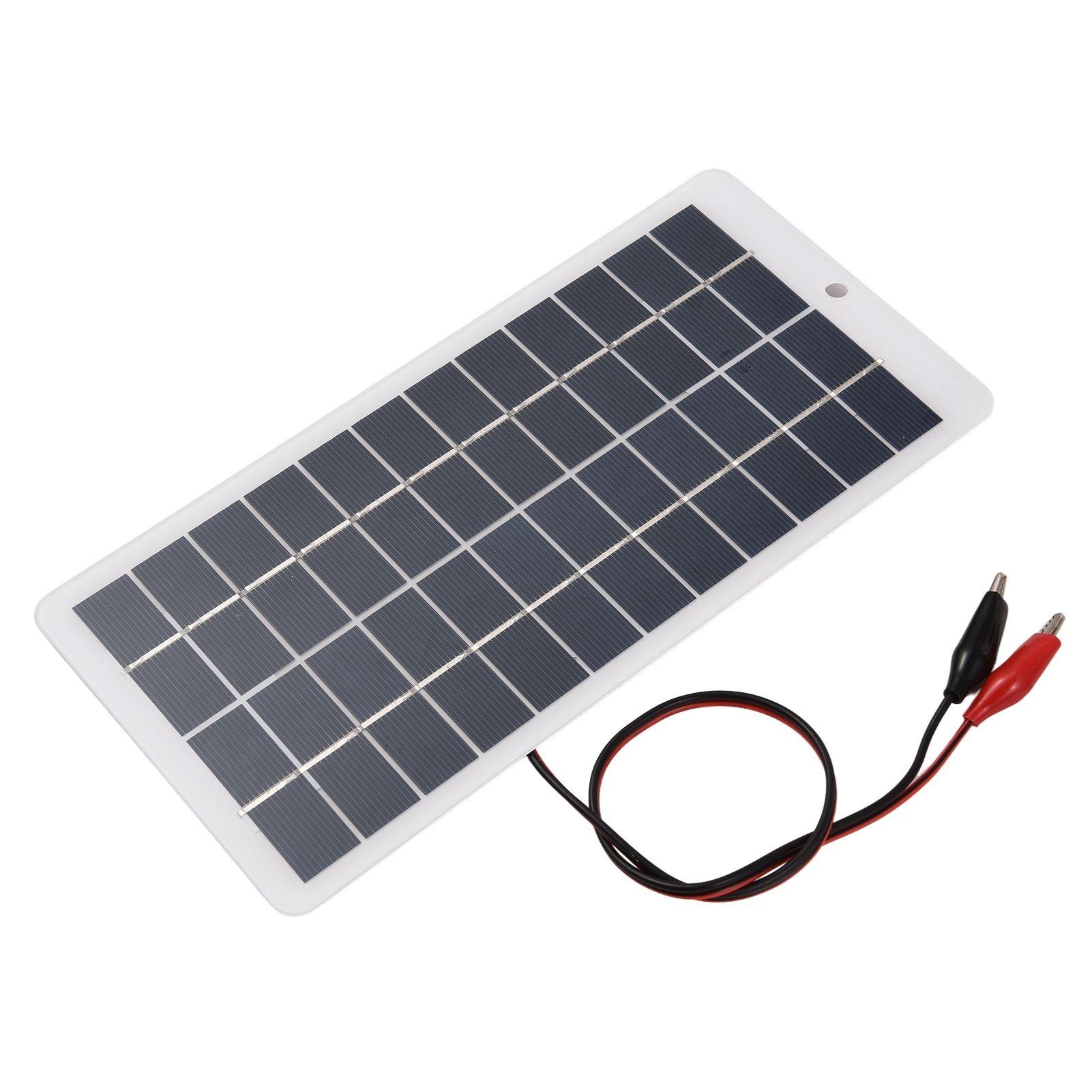 5W 12V Solar Panel Portable Solar Power Polycrystalline Siliocone Solar Charger Mini High Efficiency Solar Module with Clips