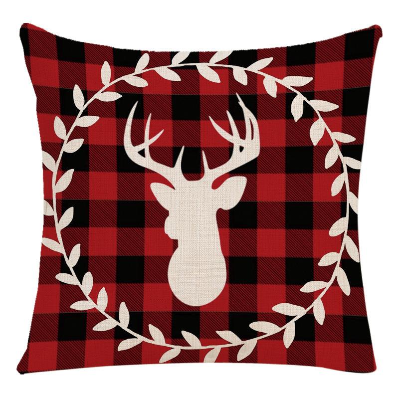 Christmas Elk Forest Car Neck Guard Home Sofa Pillowcase Christmas Pillowcase with Core