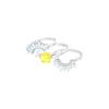 Swarovski Sunshine Daisy Three Piece Set Rhodium Plated Ring Women's 5482498