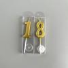 Gold Plated Birthday Cake Number Candles - Creative Dessert Table Decoration