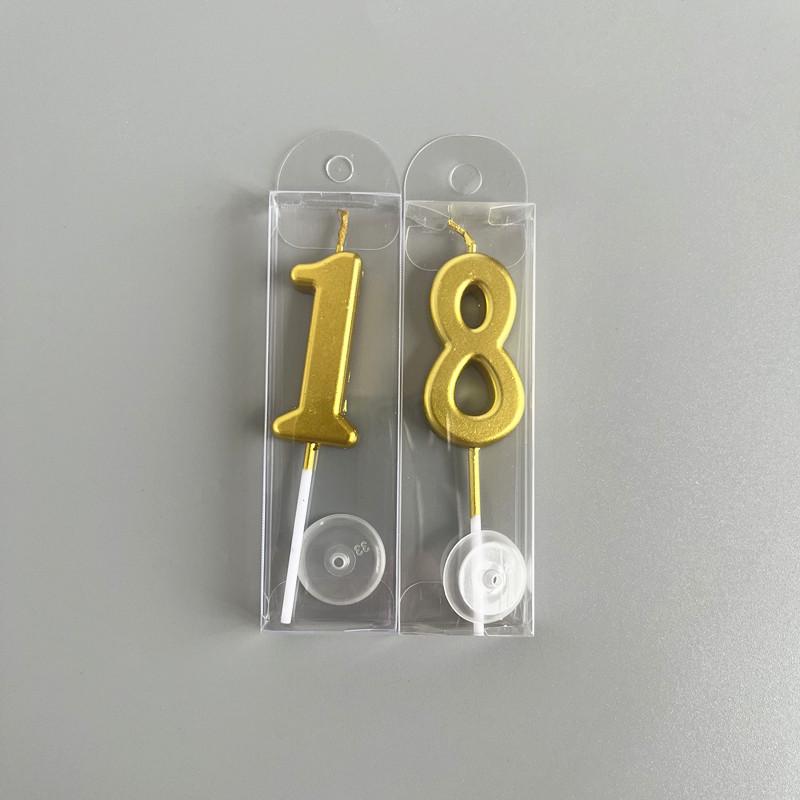 Gold Plated Birthday Cake Number Candles - Creative Dessert Table Decoration