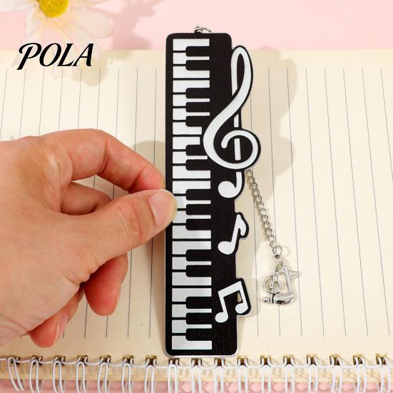 Piano Key Bookmark Bookmark, Stainless Steel Music Note Page Marker, Musical Decorative Elegant Book Accessory for Lovers, Black White Reading