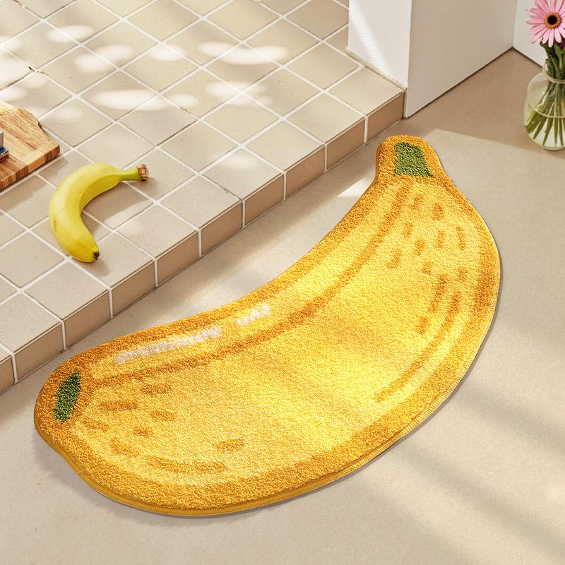 2026 Simple Fruit Bathroom Floor Mat Toilet Semicircular Absorbent Carpet Toilet Non-slip Mat Door Mat