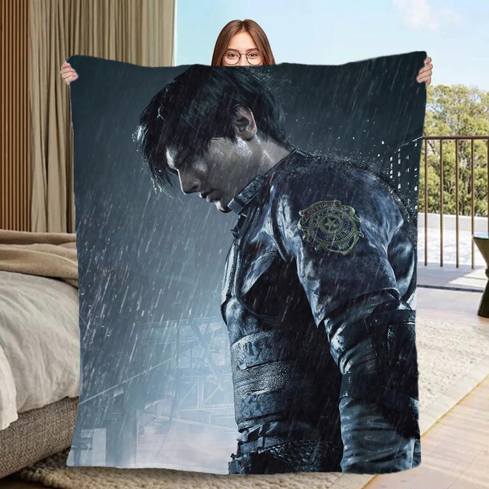 Anime deka na pohovky Leon Kennedy Mikrovlákno Ložní prádlo Tenká vatelínová deka Přehoz Postelové deky & Přehozy Nadýchaná kostkovaná Cobija