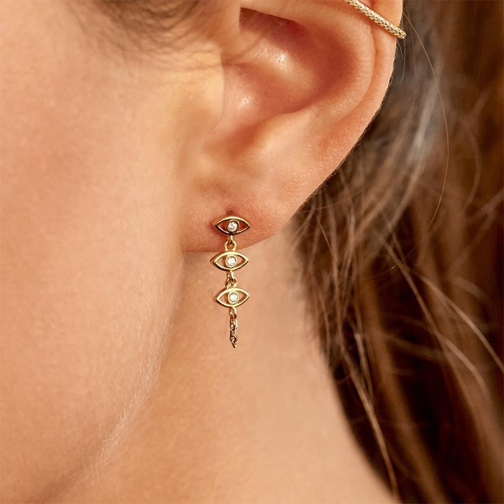 Trendy Geometric Eye Pendant Earrings Alloy Plating Stylish Fashion Jewelry