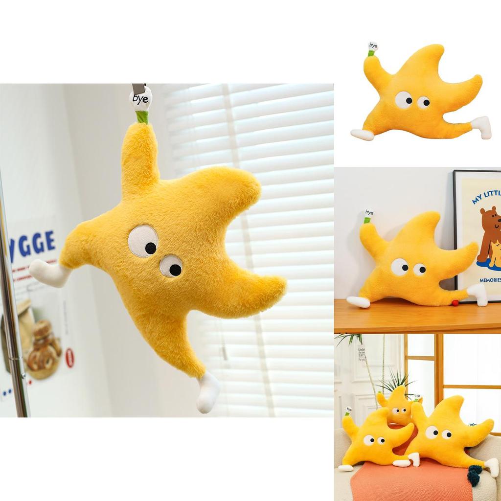 Star Plush Pillow With Running Posture Design For Kids Bed Headboard Decor