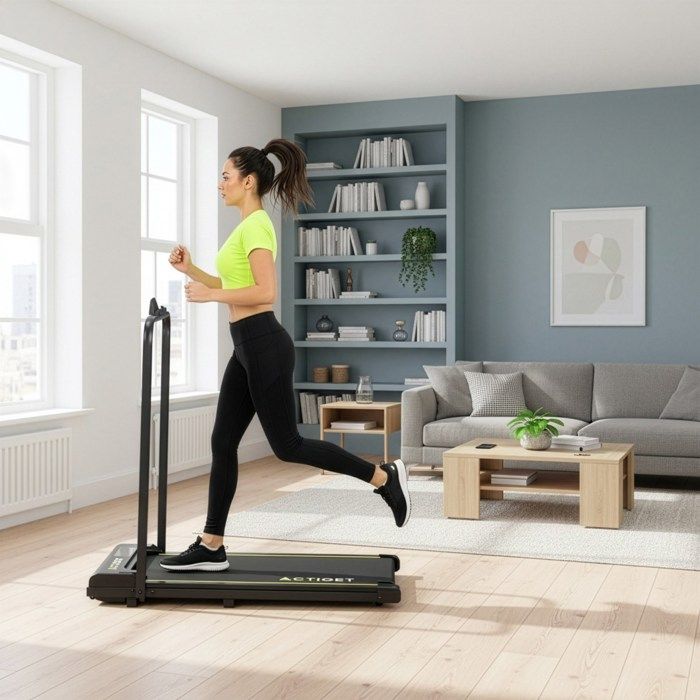 Tapis roulant - SPRINGOS - Pliable - 6 km/h - Télécommande - 0,75 CV