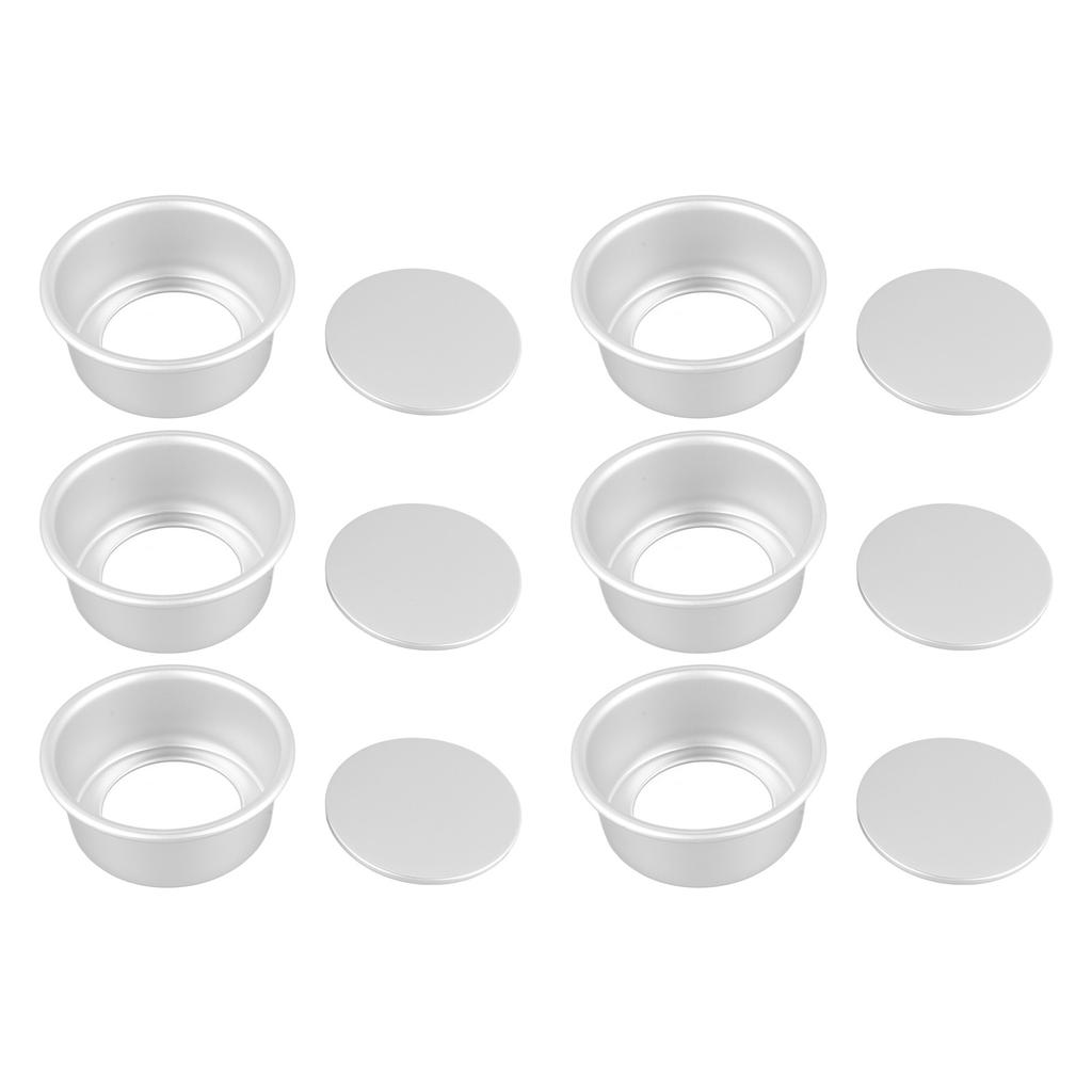 4 Inches 6pcs Cake Mould Non Stick Removable Base Round Cake Pan Set for Wedding Birthday Party
