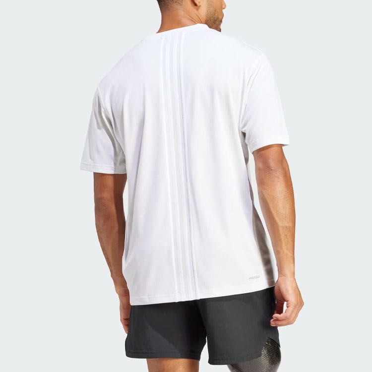 Adidas Hiit Workout 3 Stripes Tee T Shirt Men's White IS3718