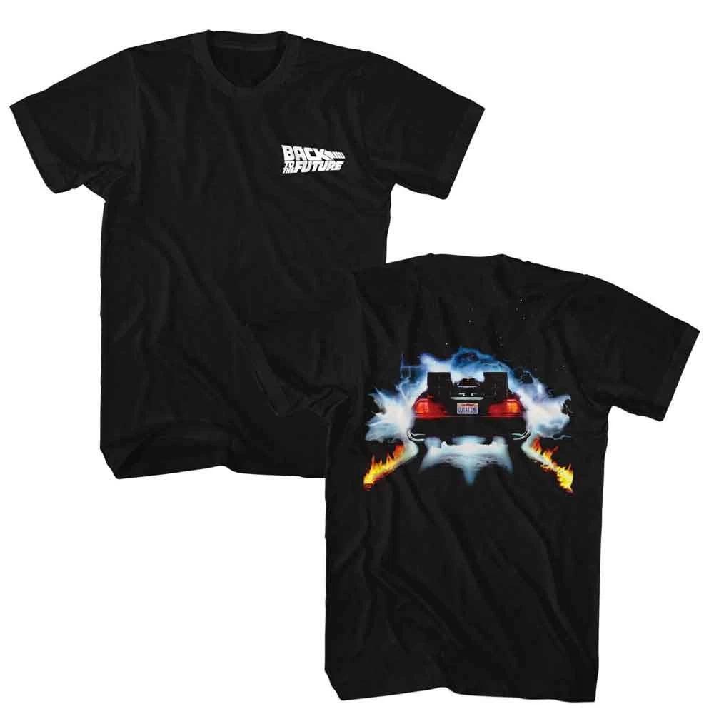 Back To The Future - Delorian Back - American Classics - Solid Black Adult Short XS