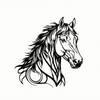 Horse Head Wall Decor Cutout metal Art Wavy Mane Room Decoration