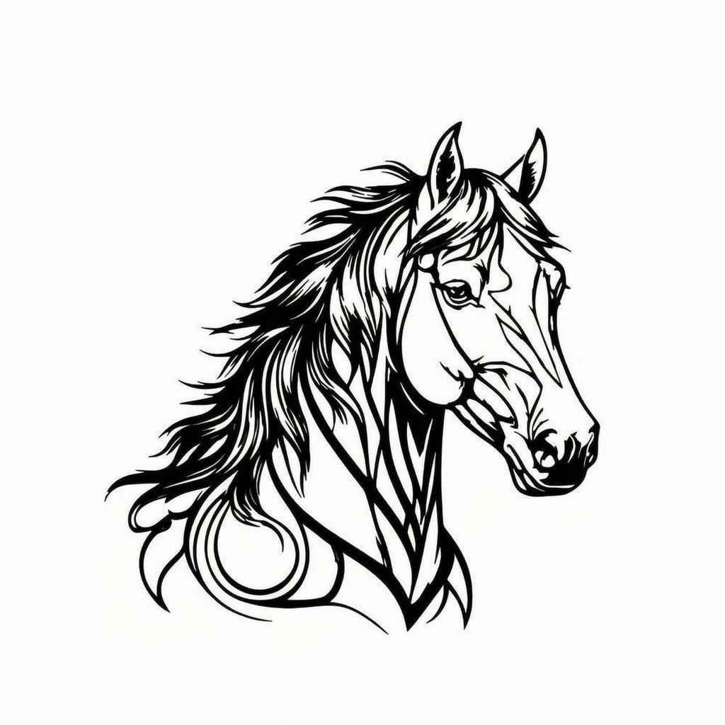 Horse Head Wall Decor Cutout metal Art Wavy Mane Room Decoration