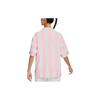 Nike Color Block Stripe Print Casual Short Sleeve Drop Shoulder T-Shirt Women Tops Pink FQ0701-122