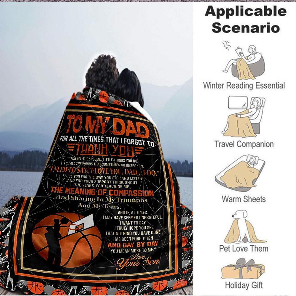 1pc To Dad Envelope Blanket, Lightweight Flannel Throw For Sofa, Bed, Travel, Camping, Livingroom, Office, Couch, Chair, And Bed,