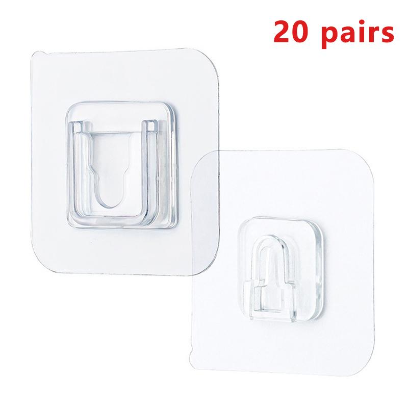 Double-Sided Adhesive Wall Hook Strong Traceless Hook Self Adhesive Invisible Hooks Kitchen Bedroom Organizer 1/5/10/20 Pairs