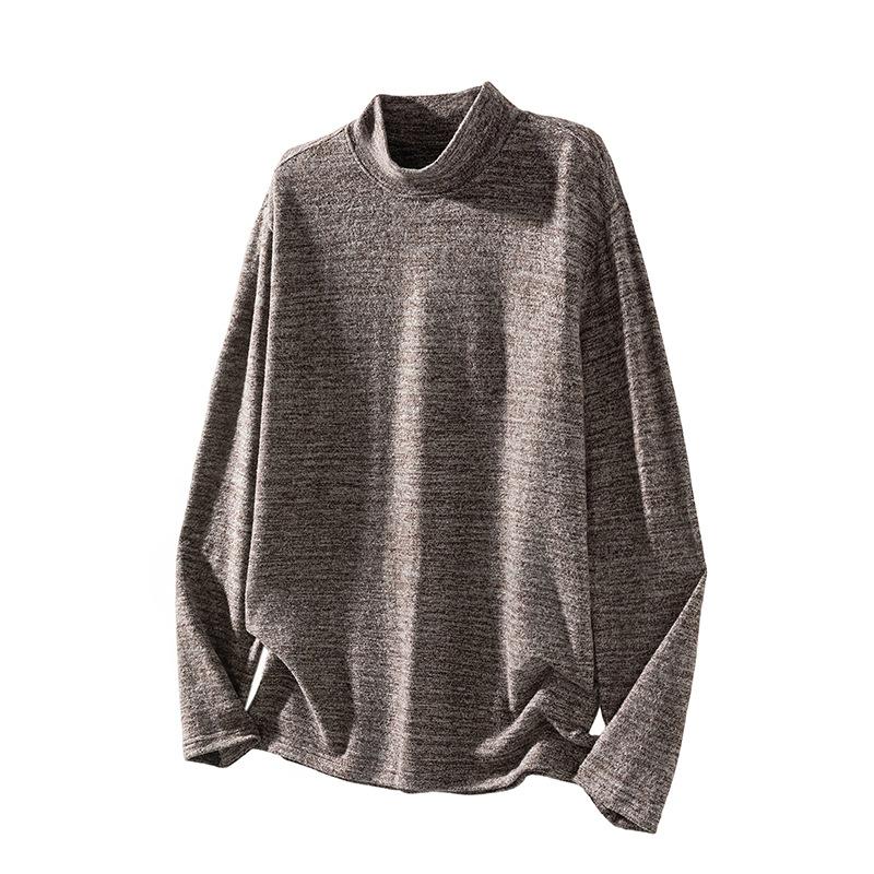 

Autumn and Winter New Semi-turtleneck T-shirt Men s Versatile Large-size Long-sleeved Bottoming Shirt 4XL
