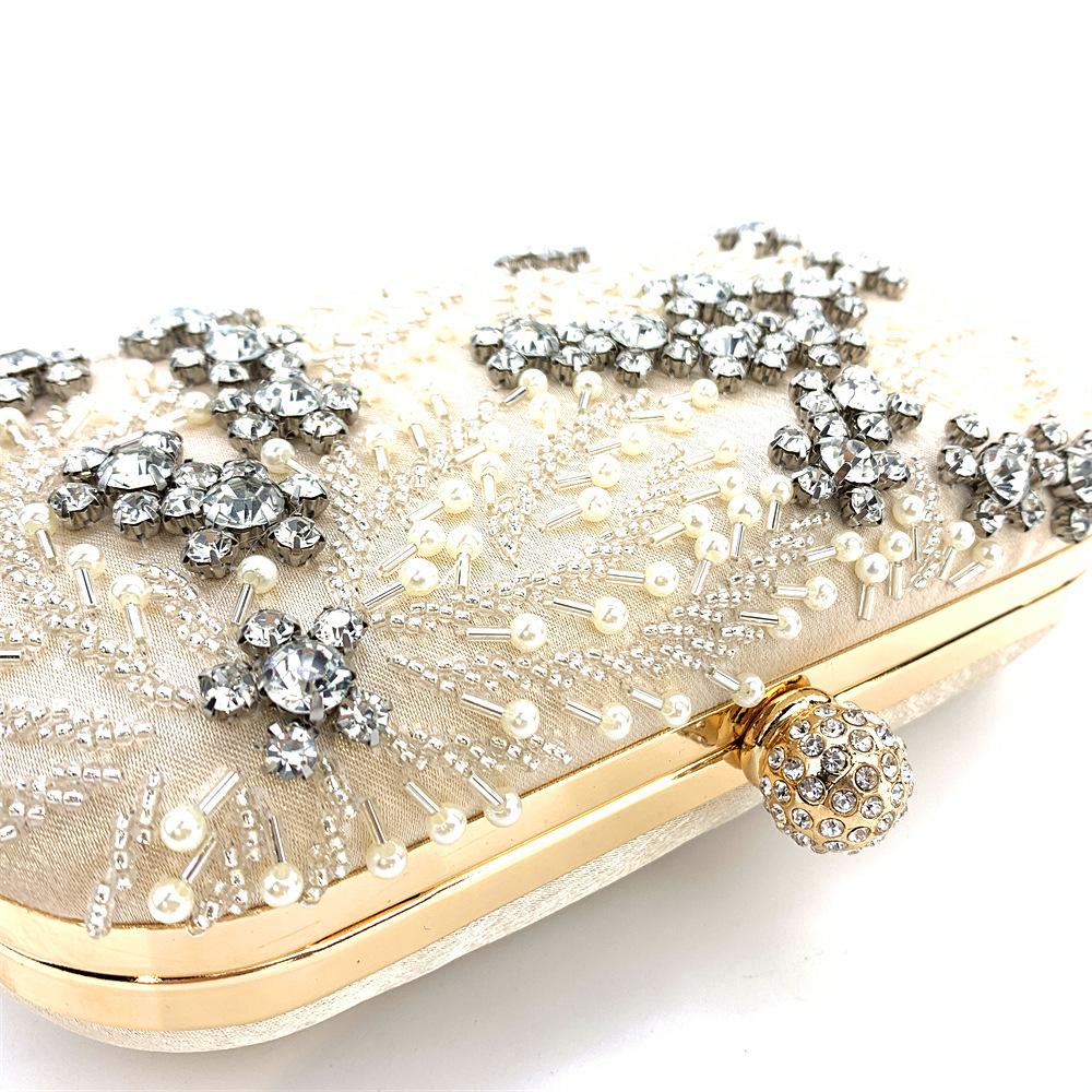 Pearl  Diamond Women Evening Bag Designer Crystal Wedding Bridal Clutches  Designer Female Shoulder Purses Handbags Dinner Bags