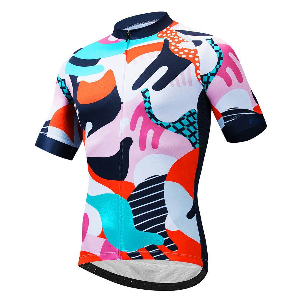 Summer Men Short Sleeve Cycling Jersey MTB Maillot Bike Shirt Breathable Tricota Mountain Pro Team Bicycle Sports Clothing 2024
