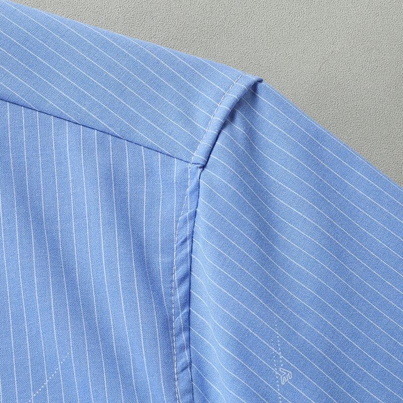 Dibinzhe Men's Plus Size Striped Short Sleeve Casual Shirt