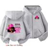 Y2k Girls Hoodie Zip Up Black Girl Hip Hop Girls Fall Hooded Jacket Zip Autumn Shadow Pullover Casual Hoodie Size 100-160