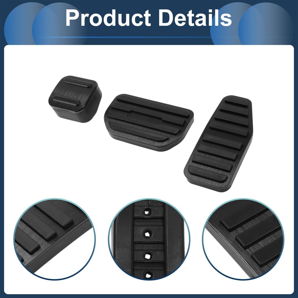 FUELHOOD 3 Pcs Automatic Foot Pedal Pad Foot Axle Pedal Cover for Suzuki Hustler MR52S MR92S / Aluminum Alloy Black