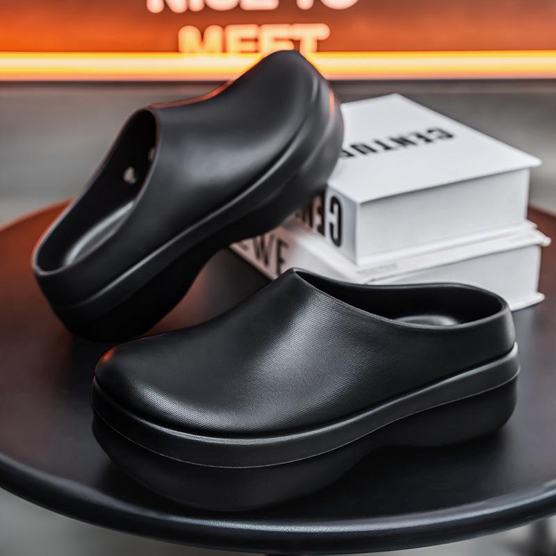 

Поварская обувь платформа ЭВА сумка голова тапочки спортивные крутые нескользящие и износостойкие чехлы для ног с увеличением роста мужские и женские туфли медсестры 36-37 чёрный