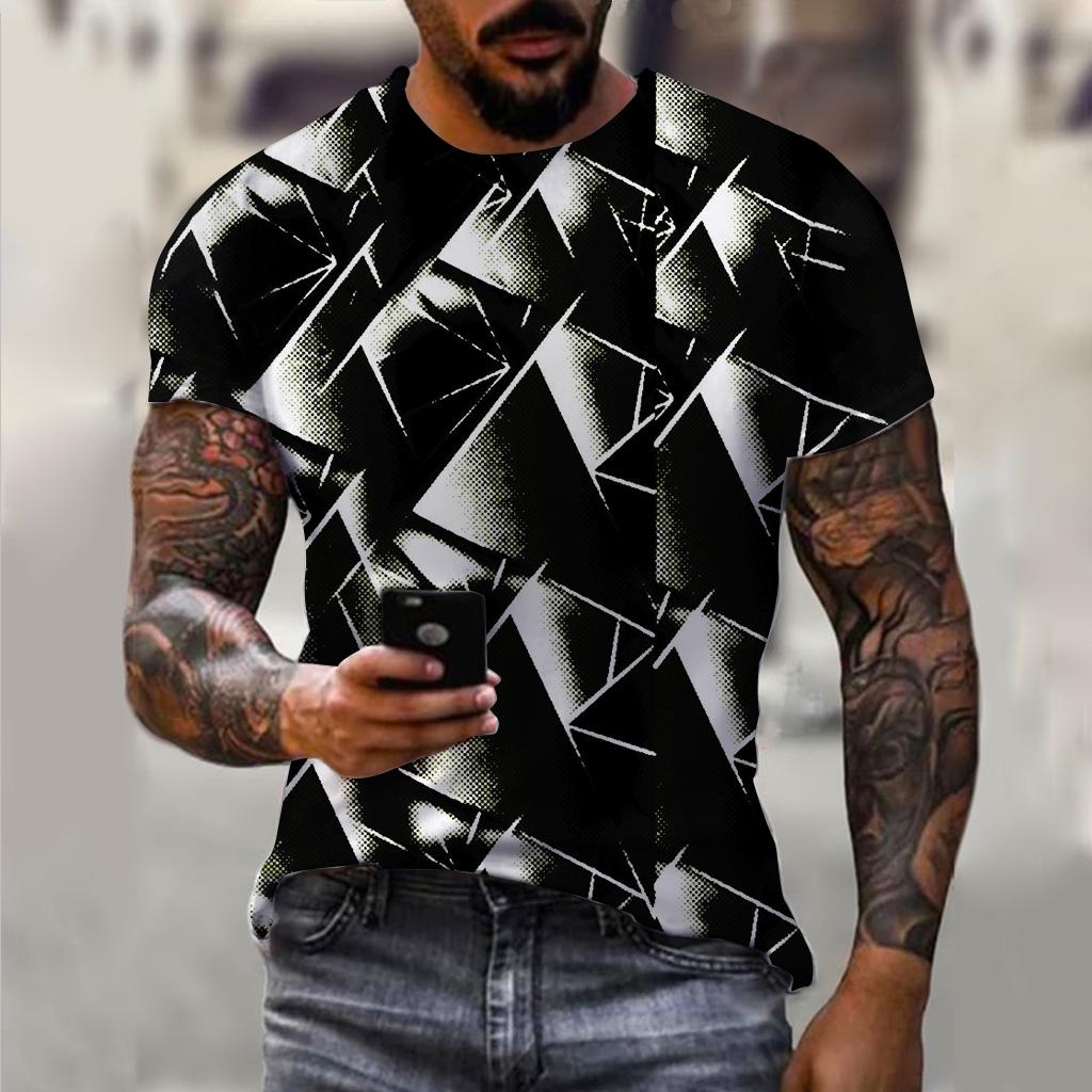 3D Printing 2025 New Year Snake Year Fierce Men's Casual Short Sleeve T-shirt Comfortable Breathable Retro Printed Short Sleeve