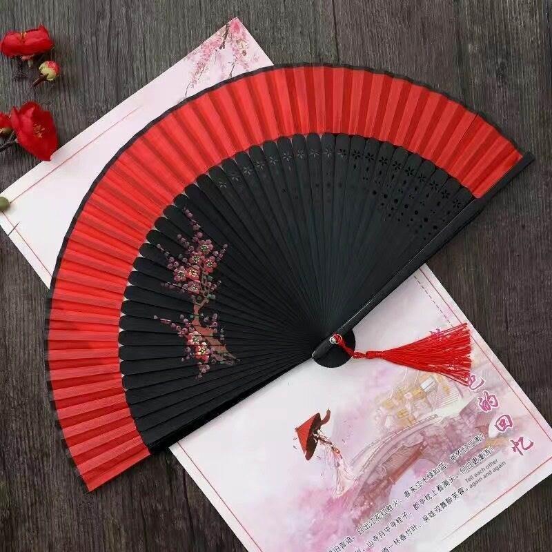 Red Dance Fan, Folding Fan for Dancing, Classical Dance, Chinese Style, Ancient Style, Hanfu