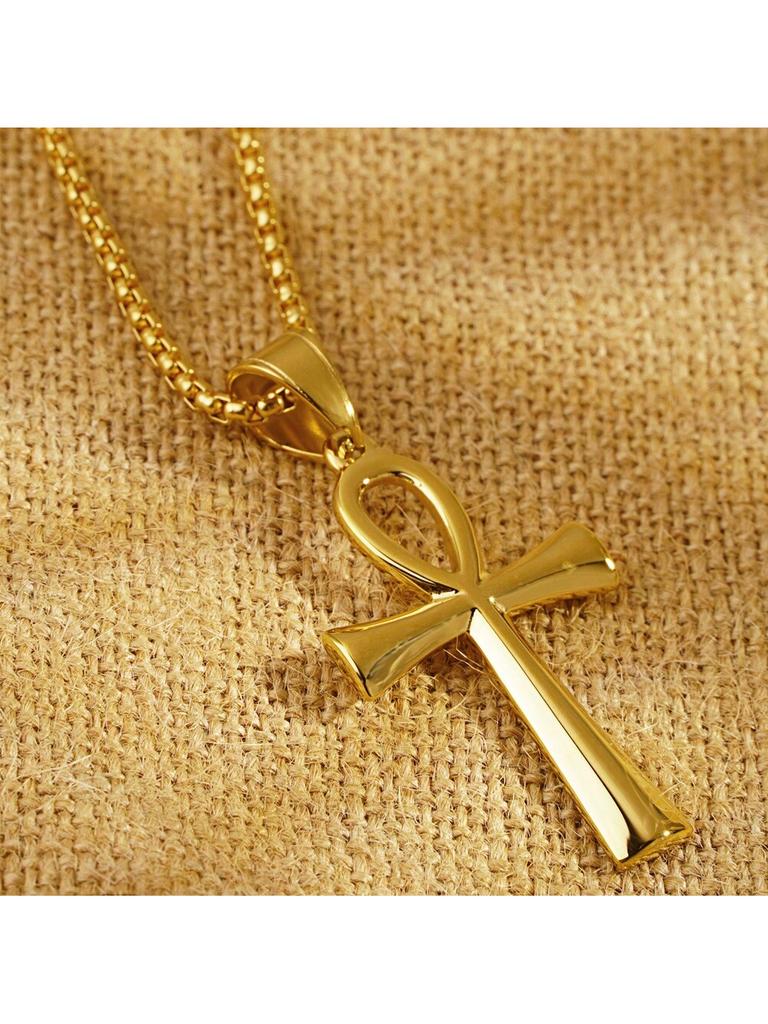 Stainless Steel Cross Pendant Necklace For Women Men Link Chain Charm Necklace Cool Boys Girls Punk Hip Hop Jewelry Gift