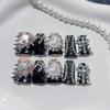 European American Sweet Cool Dark Duckbill Heart Alloy Rivet Diamond Handmade Wearable Nails