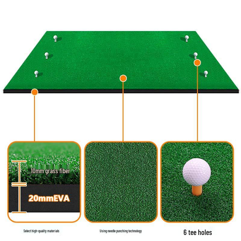 Portable Indoor Golf Practice Mat with Swing Cutting Stick and PP Golf Tee